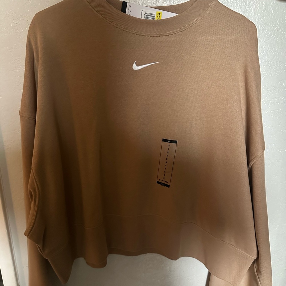 Nike Women Brown Crewneck with White Logo